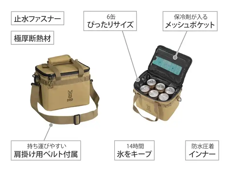 超小型クーラーボックス DOD(ディーオーディー) ソフトくらら (4L) 特長