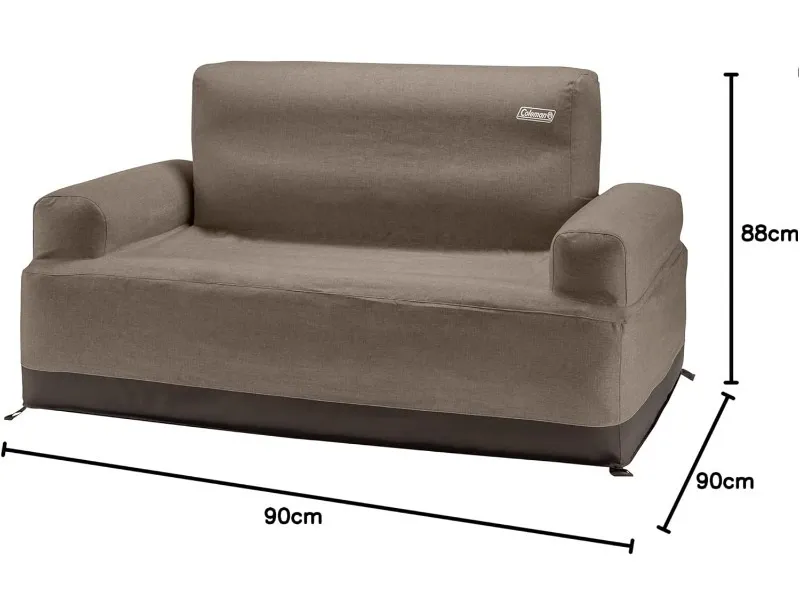 コールマン｜エアカウチダブル（グレージュ）の外形寸法