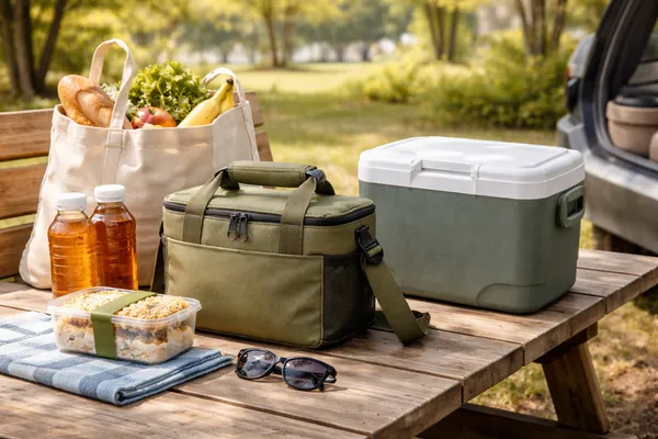 日帰りレジャーや買い物に便利な小さいクーラーボックスのイメージ